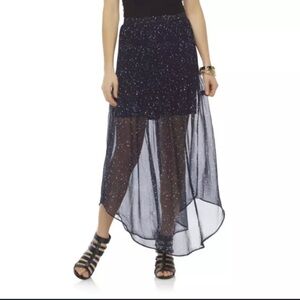 SALE !!!!!METAPHOR Womens Dark Blue Maxi Sheer Skirt